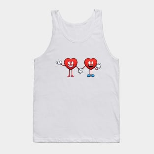 Hearts Couple Holding Hands Tank Top